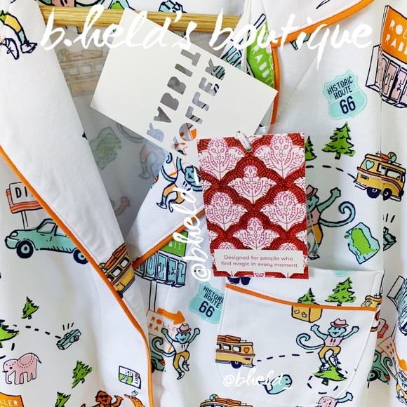 Roller Rabbit On The Road Polo Pajamas in White Size Small (S) Brand New NWT - Picture 4 of 16